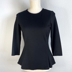 Lauren Ralph Lauren Black Peplum Top Size XS